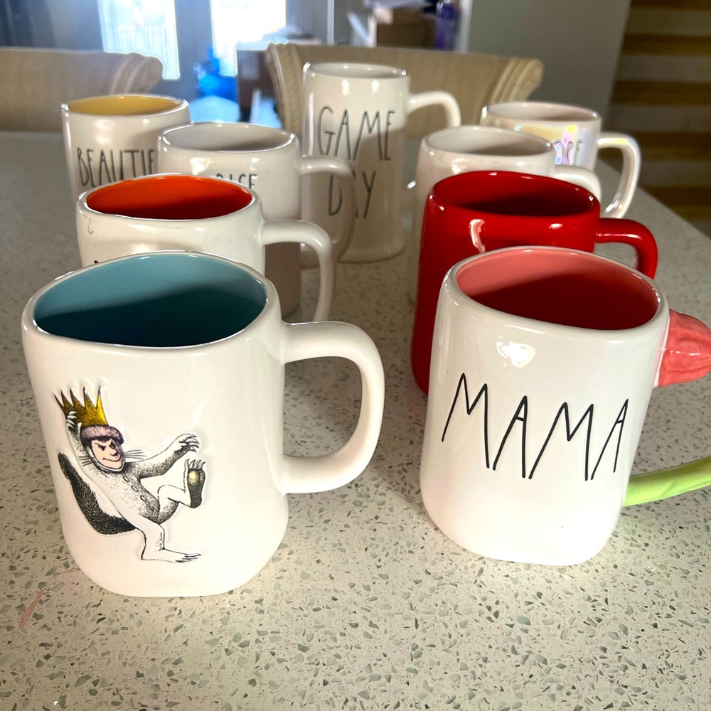 Rae Dunn lot of 9 mugs wild things mama